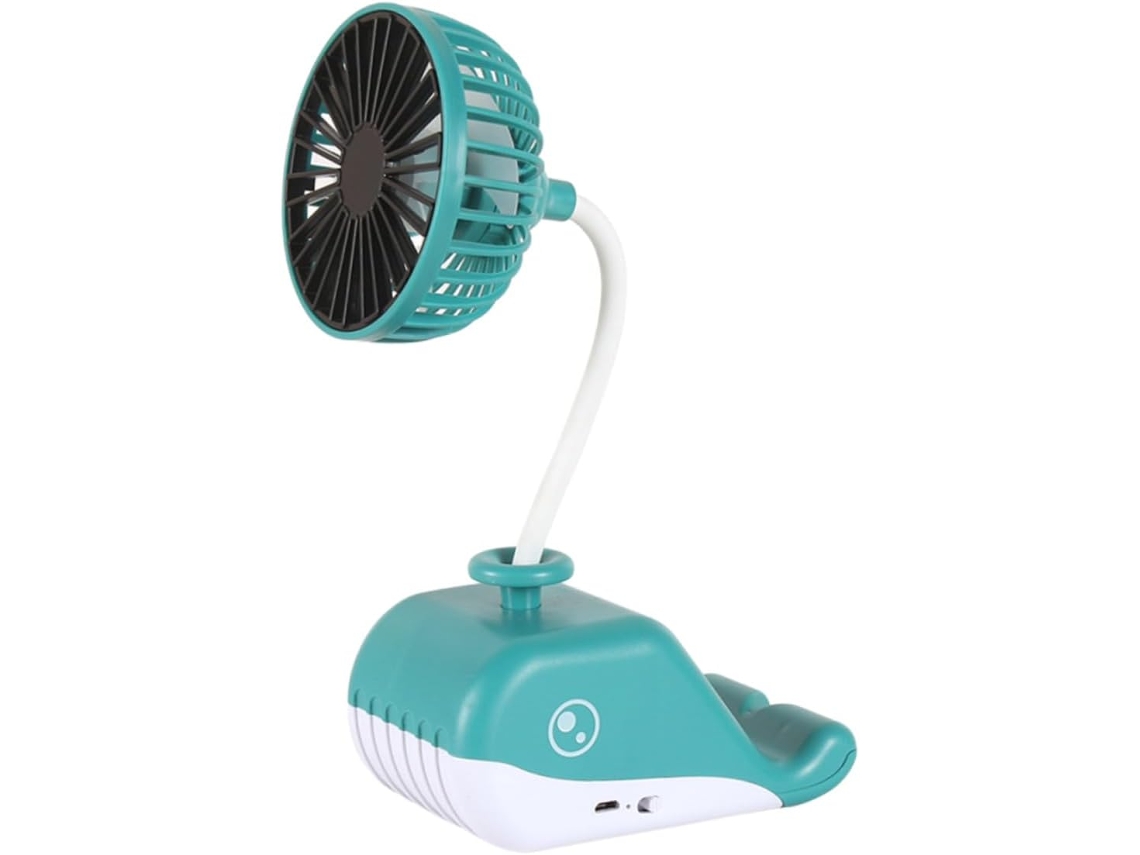 Ventilador De Mesa Recarregável Via Usb Com Suporte Para Celular, Ideal Para Escritório E Casa. Silencioso E Fácil De Limpar. Gokoco
