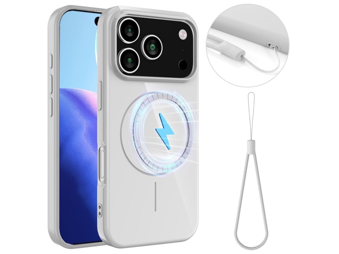 Capa Para Iphone 17 Pro Com Alça De Transporte - Branca