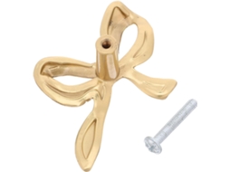 Puxador Dechous Para Armário, Fácil Instalação, Formato De Laço Em Latão Dourado Vintage E Design Delicado Para Gavetas