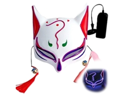 Ats máscara Led para Halloween Disfraz Carnaval Fiesta Decoración Props Traje Cosplay