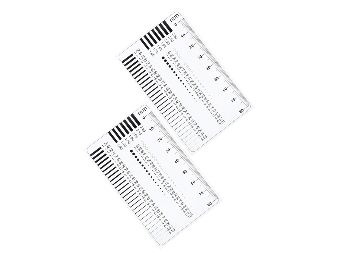 Conjunto de 2 Réguas Medição Transparentes para Controle Defeitos, Medidor Largura Plástico Dupla Face 06 3, F