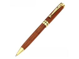 Caneta esferográfica retrátil Twist, design de madeira natural, para escola, escritório, negócios | S/MARCA