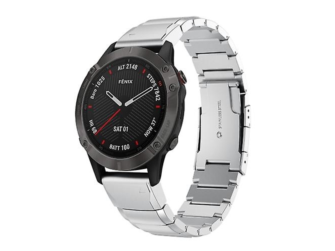 Lurelia Pulseira, Compatível Com Garmin Fenix 6x Safira 26mm Tartaruga Aço Inoxidável Prata