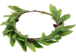 Tiara Floral Verde Chique Com Folhas De Oliveira Artificiais.