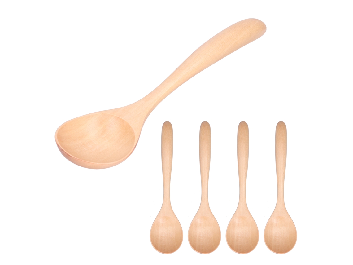 Colher de Sopa de Madeira LAXISCREED 5pcs