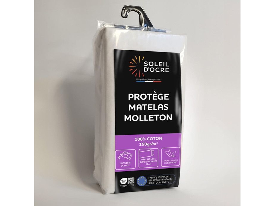 Protetor De Colchão 70x190 Cm Em Algodão Molleton Com Formato De Lençol Ajustável