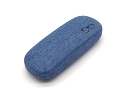 Estojo para Óculos Azul, Elegante e Retrô, em Algodão e Linho AQUAFORGE