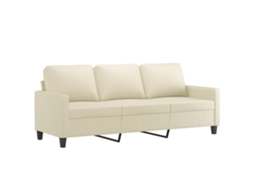 3-seater Sofa, 3-seater Sofas Vidaxl Creme Couro Artificial (n/a)