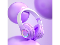 Fones de Ouvido Sem Fio Bluetooth com Som Surround e Microfone MDUG (roxo)