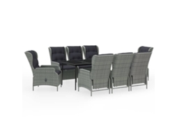 Garden Dining Set, Garden Dining Sets Vidaxl Cinzeto Rattan / Vime (200 Cm Table Length)
