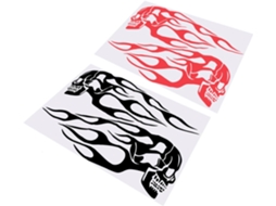 2 Pares De Adesivos Decorativos Caveira Para Tanque Combustível