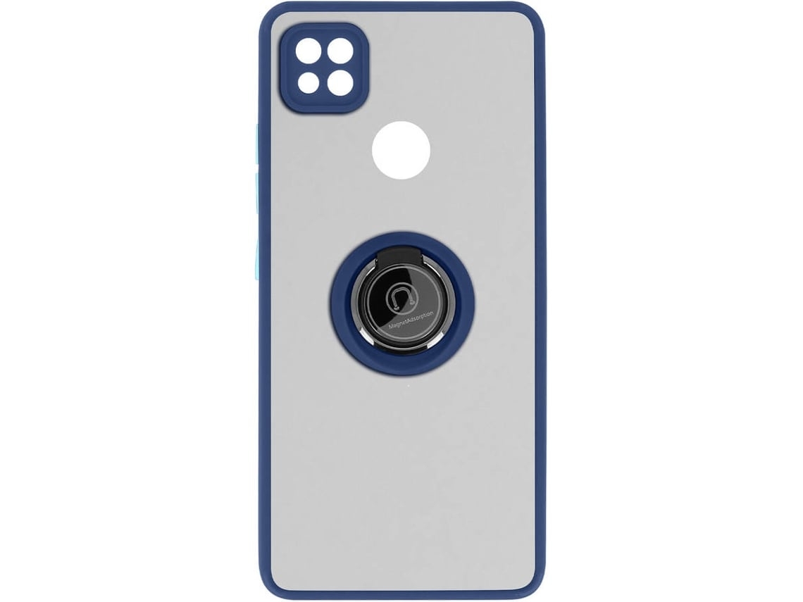 Capa E Suporte Xiaomi Redmi 9c Anel Metálico Função Suporte Azul