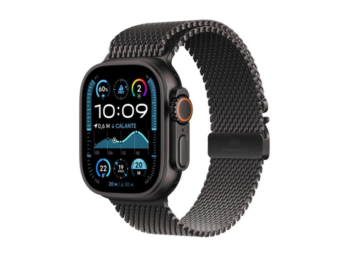Relógio Ultra 2 Preto Titânio 49mm 4g Preto Titânio Milanese Loop Tamanho L De Apple (2024)