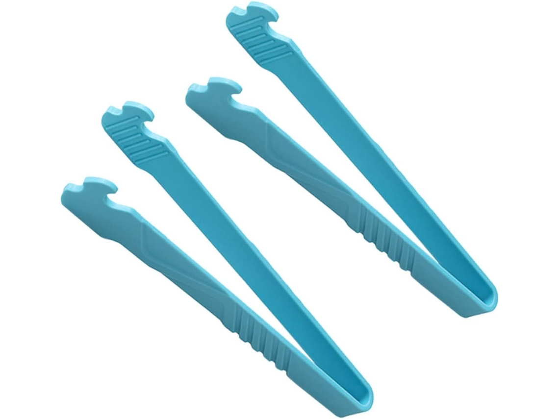 Pinça Multifuncional Para Grelhar Ganazono, 2 Peças, Nylon Azul, Antiderrapante E Anti Escaldante, Para Cozinhar, Assar