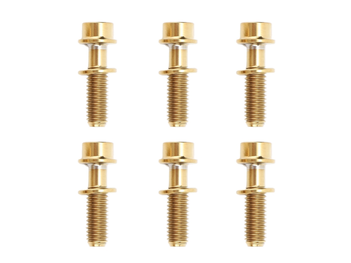 Conjunto de 6 Parafusos de Bicicleta de Montanha M5x18mm Dourado
