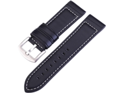 Pulseira de couro com 24 Mm Água Resistente Fivela Aço Inoxidável S/MARCA