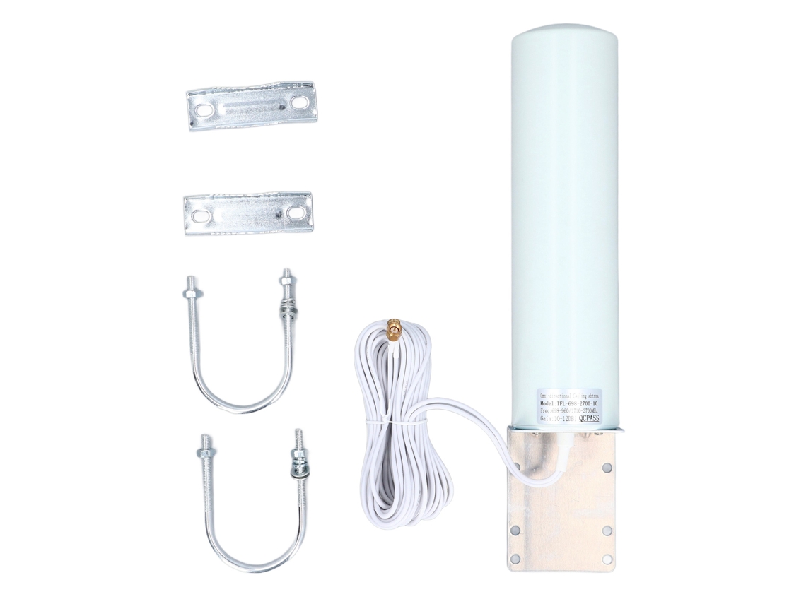 Antena Omnidirecional 12dbi Sma Macho 698 2700mhz com Cabo 5m para Roteador Wifi 4g Lte Modem