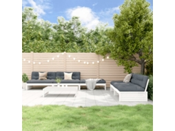 Vidaxl 6pcs Conjunto Lounge Jardim C/ Almofadões Madeira Maciça Branco