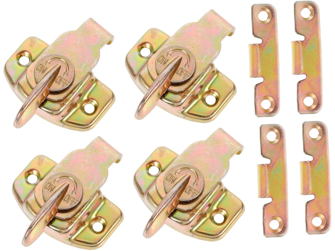 Conjunto De 4 Fivelas Para Fixação Em Mesas, Ideais Conectores Ferro