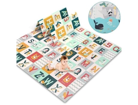 Tapete De Jogo Para Bebê Criança Tapete Dobrável De Desenvolvimento E Jogos Para Bebê Tapete Espesso Dobrável Em Espuma, 180x200x1cm Dripex