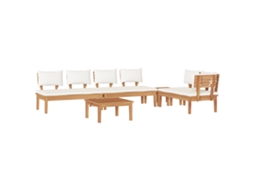 Conjunto 5 Sofá De Jardim Vidaxl Castanho Madeira De Teca Maciça (60 X 60 X 30 Cm)
