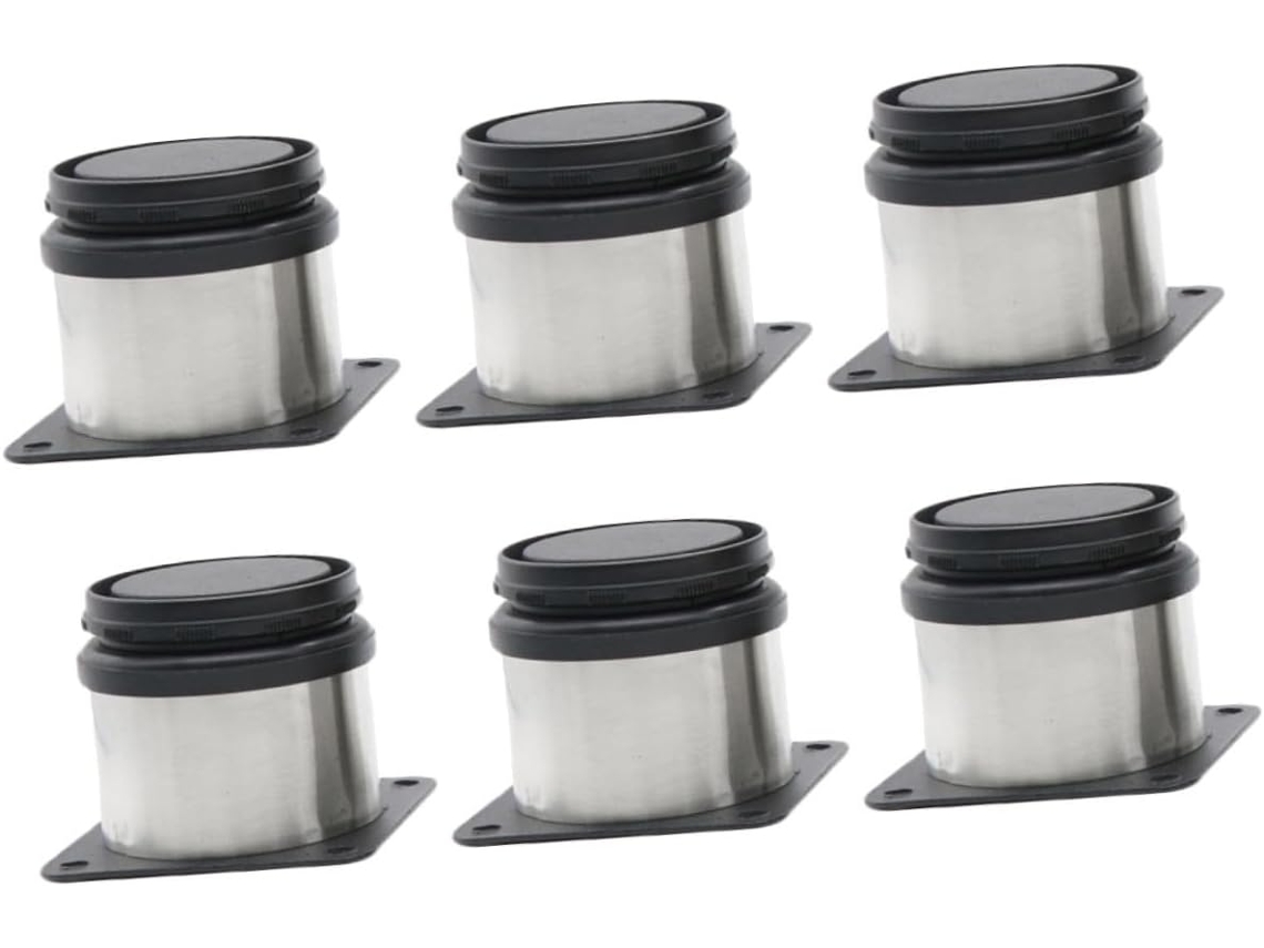 Sewacc Conjunto De 6 Pés Móveis Ajustáveis Em Aço Inoxidável, Redondos, Para Mesas, Escrivaninhas, Armários E Sofás