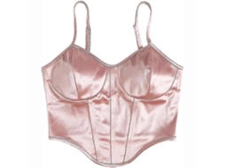 Camisa Feminina Corset De Cropped Top Com Fechamento No Peito