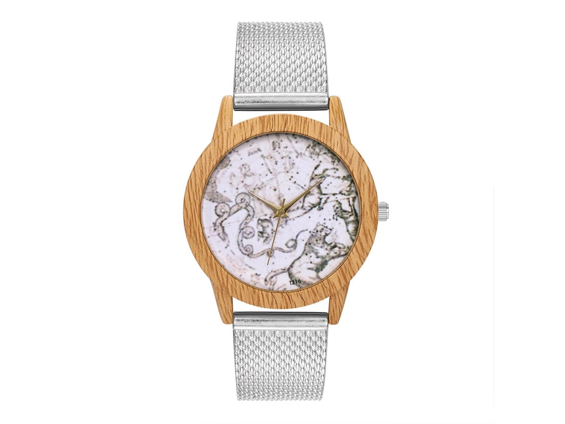 Relógio analógico de quartzo com pulseira de malha para mulheres e homens, estilo casual simples para negócios (prateado)