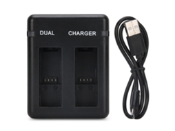 Carregador de Baterias Dual com Cabo Micro Usb para Ahdbt‑801/gopro801/701‑501