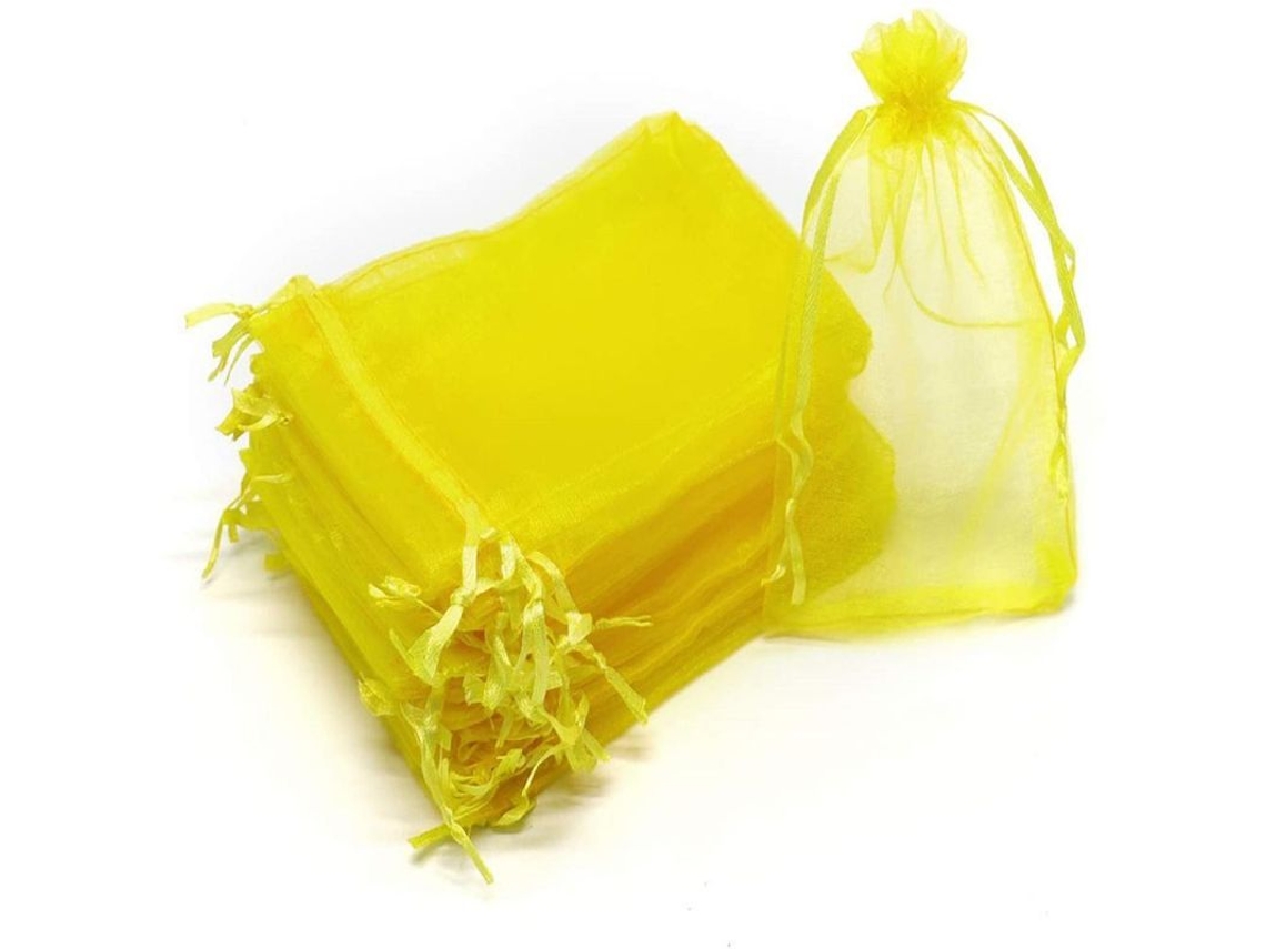 Rebe-100 Malha Sacos de Proteção de Frutas para Cultivo Anti-Pássaros e Insetos, Jardim, Uv e Reutilizáveis Amarelo 10x15cm