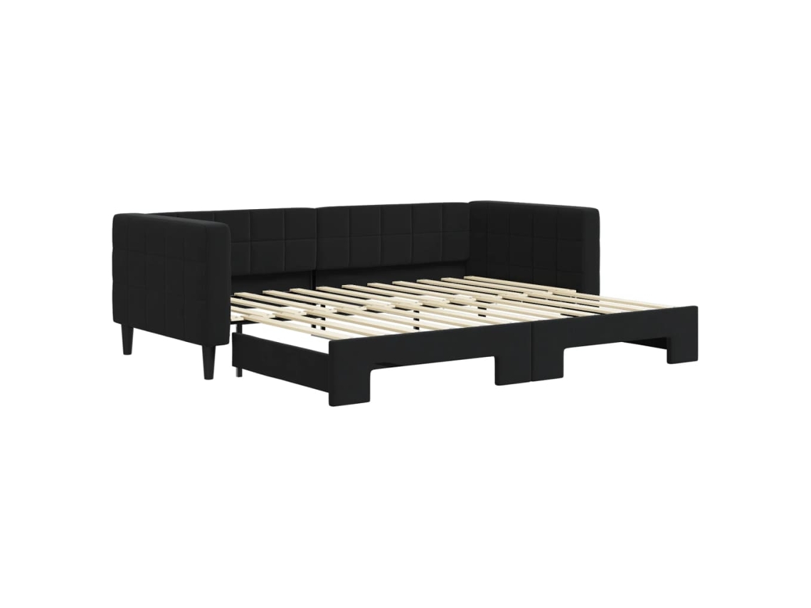 Daybed With Trundle, Daybeds With Trundles Vidaxl Preto Veludo (90 X 200 Cm)