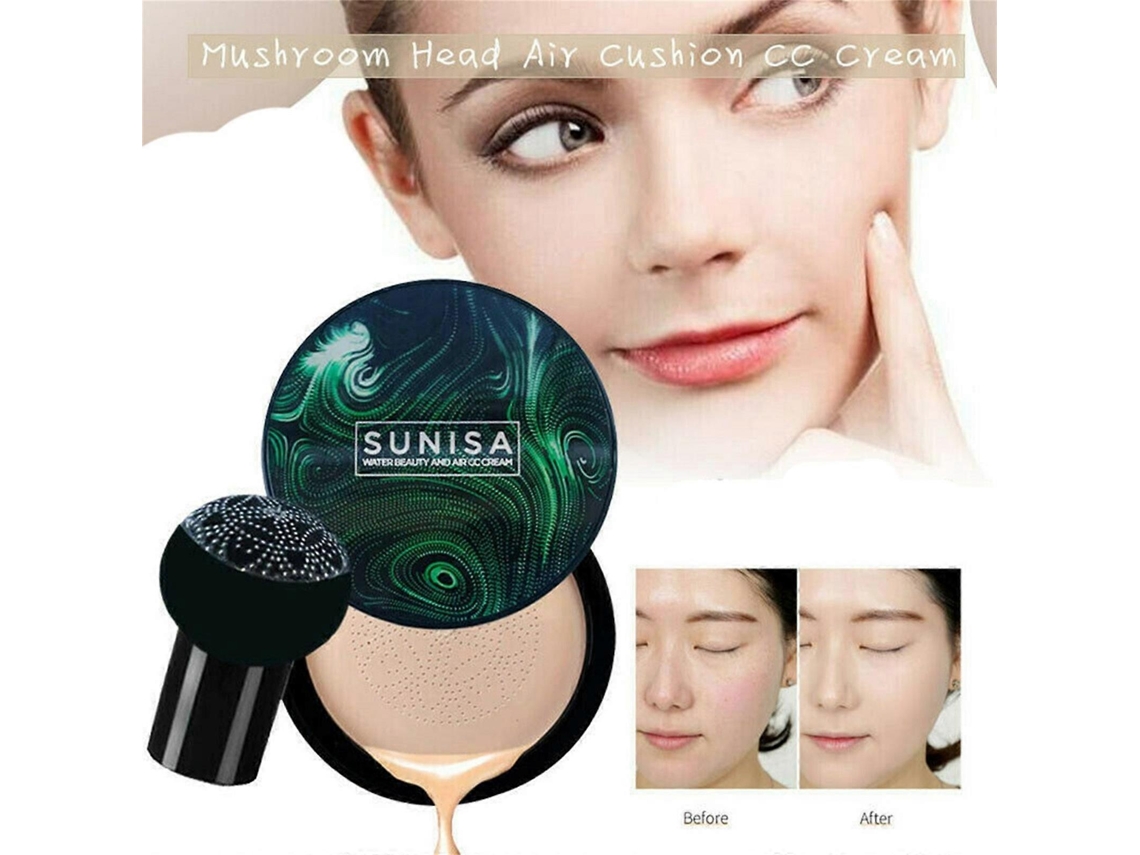 Segredos De Beleza Cola Para Unhas Cushion, Bb Cream, Corretivo Iluminador, Base E Esponja De Cogumelo Everley891