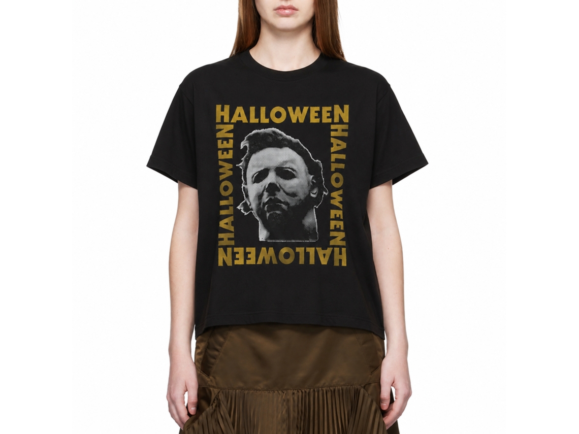 Rockinstone Halloween Movie Logo Frame Black Adult T-shirt Size:xl