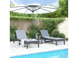 Vidaxl Espreguiçadeiras 2 Pcs 199,5x60x74 Cm Pinho Maciço Cinzento