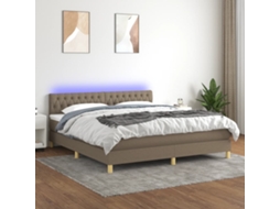 Cama Box Spring Colchão/led 180x200cm Tecido Cinza-acastanhado