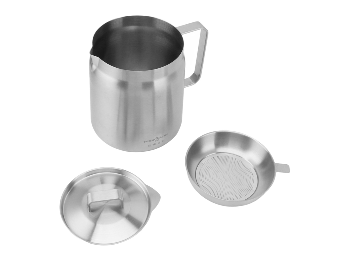 Recipiente de Aço Inoxidável para Gordura com Filtro e Tampa 2l S/MARCA