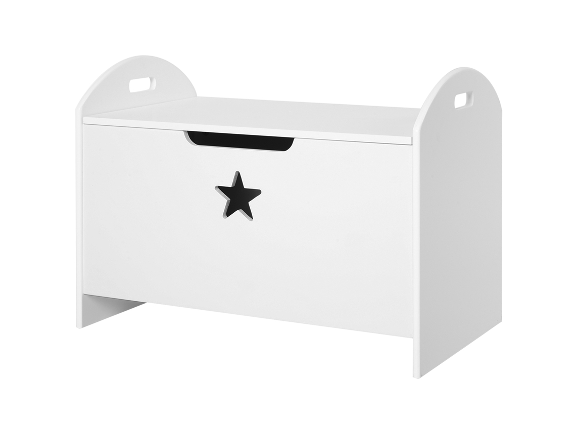 Baú De Brinquedos Organizador De Brinquedos Infantil Com Desenho De Segurança Amplo Espaço 62x40x46,5cm Branco