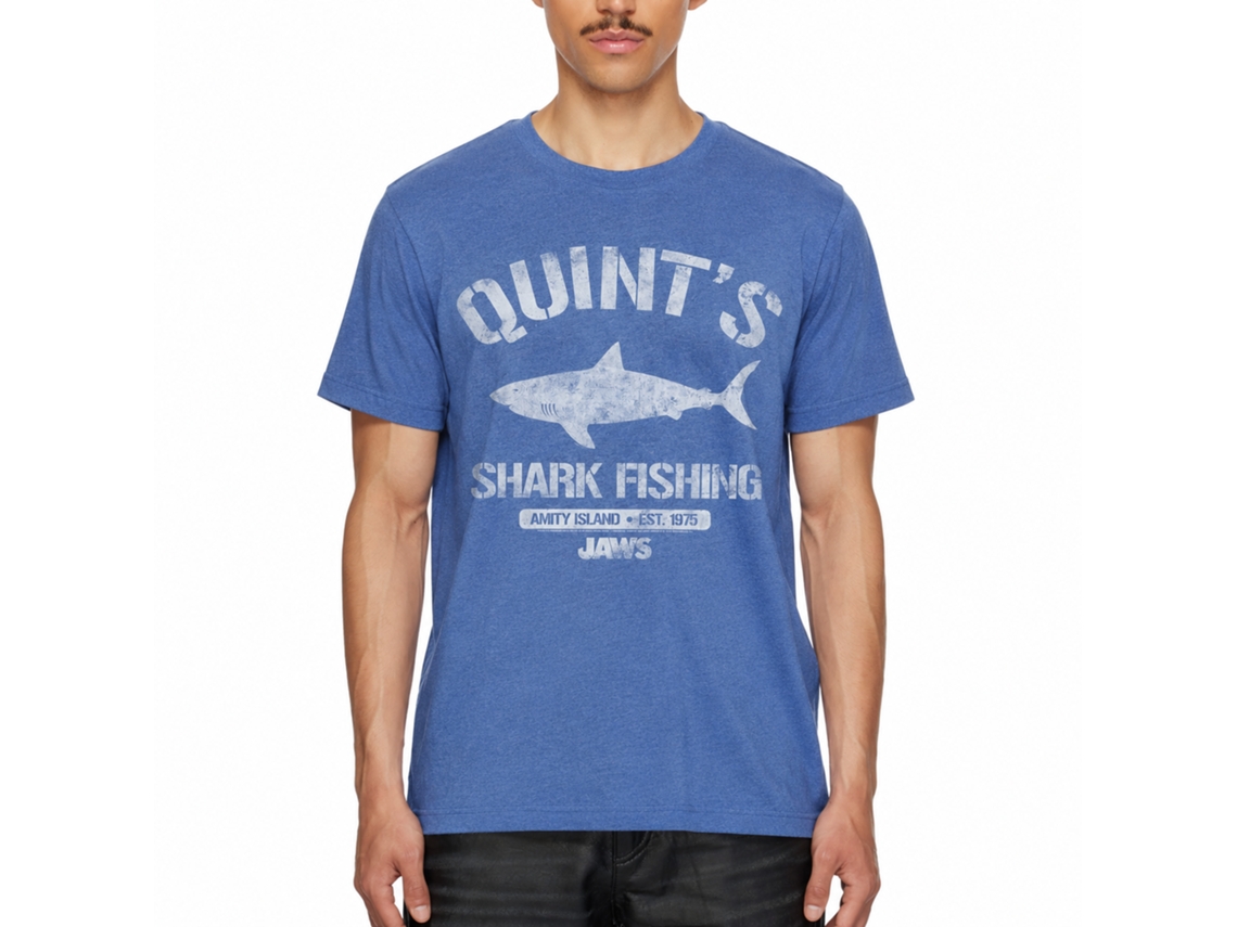 Rockinstone Jaws Movie Quints Heather Royal Adult T-shirt Size:s