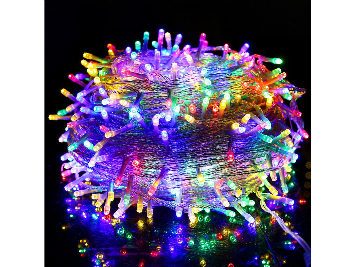 (10 M X 100 Leds Coloridos) Luzes Decorativas De Led Para O Natal