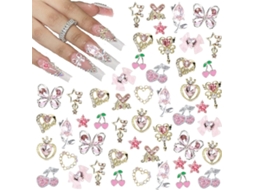 Acessórios para Unhas em Liga Y2k, 24 Peças, Decorações de Unhas com Strass para Manicure PANOONA (a)