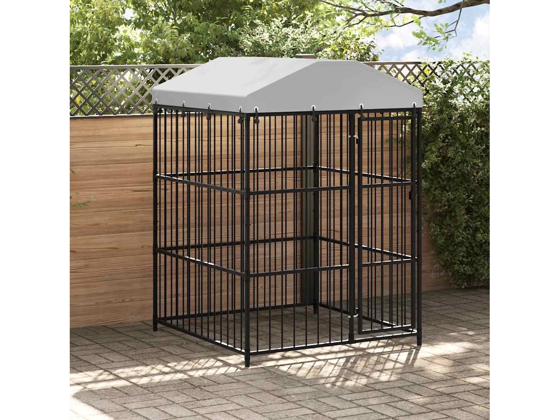 Vidaxl Canil De Exterior Com Telhado 150x150x210 Cm