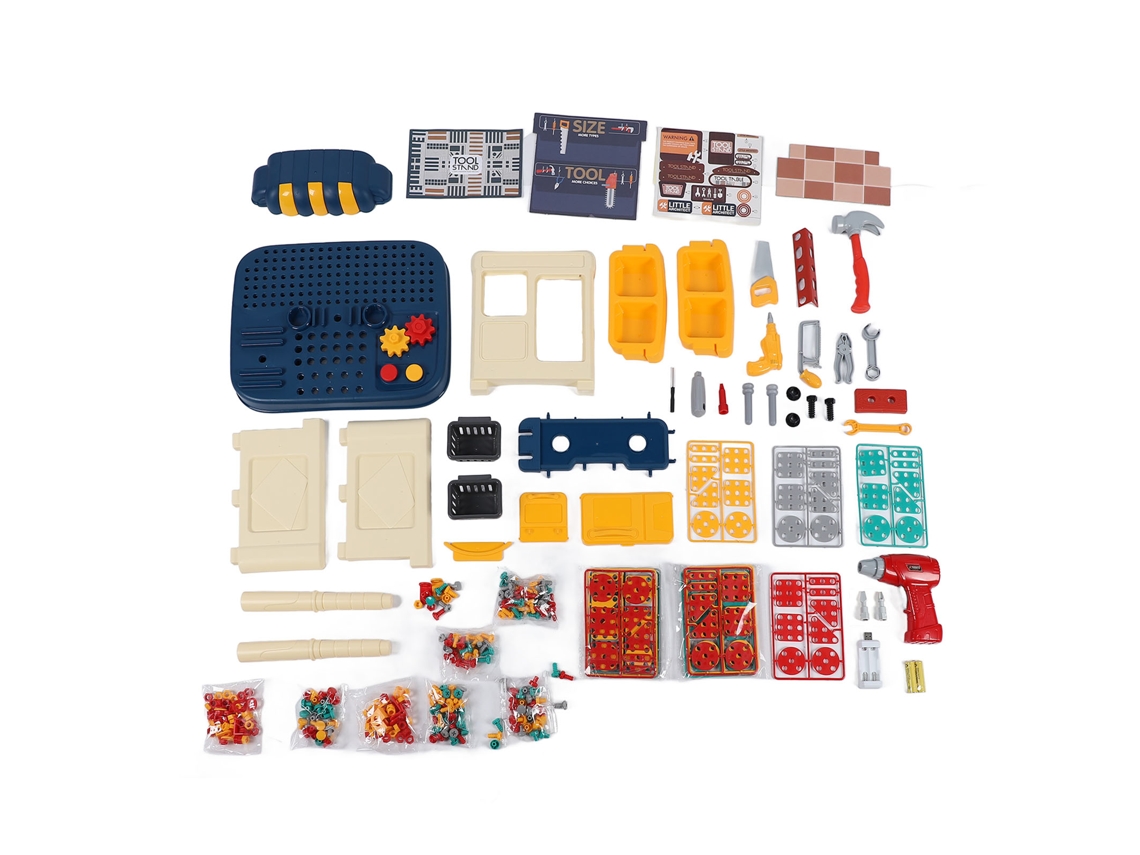 Mali conjunto de Ferramentas de Brinquedo para Crianças com Furadeira Elétrica Simulada e Chave de Fenda 246pcs