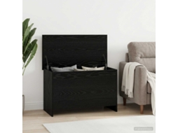 Vidaxl Baú De Armazenamento Carvalho Preto 80 X 40 X 50 Cm