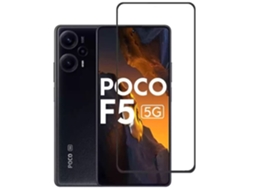 EVELATUS Full Cover Vidro 2.5D para Xiaomi Poco F5 Anti-Estático / Japão Cola Preta