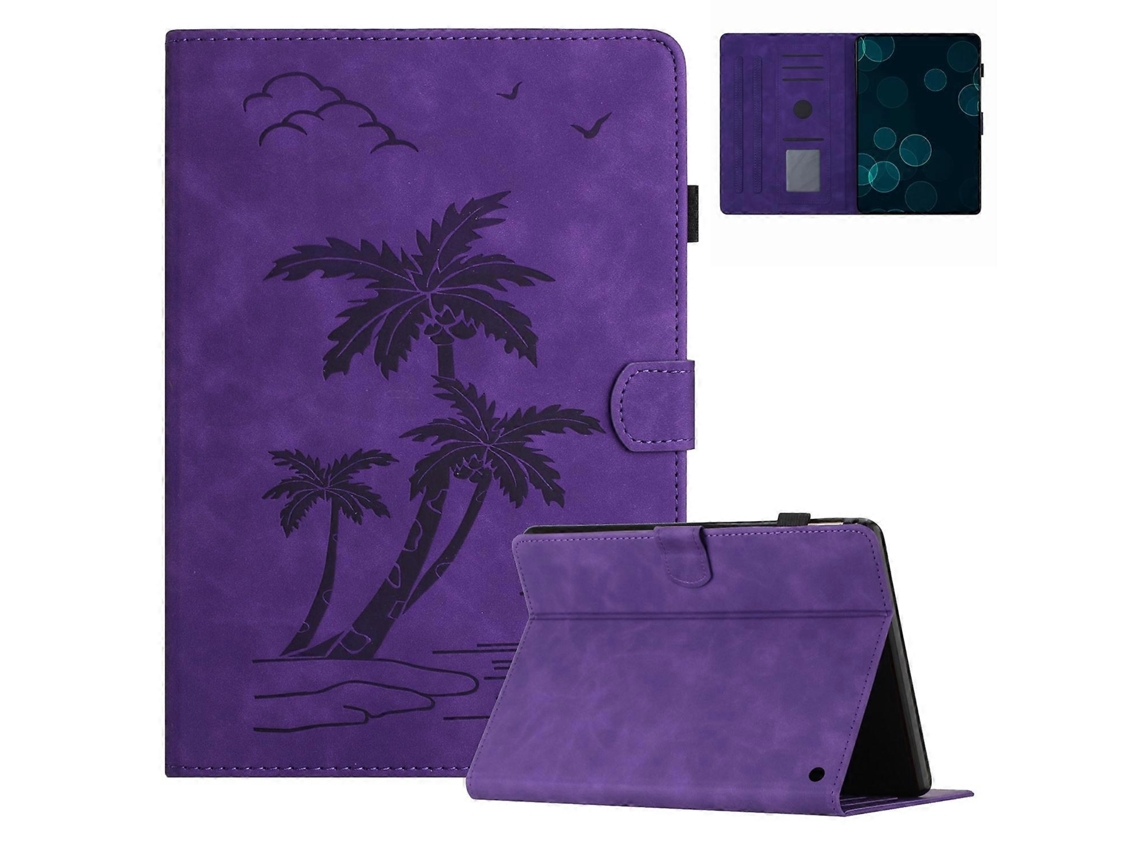 Capa de couro inteligente Webake para tablet com design de coqueiro