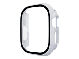 Capa para Apple Watch Series 10 42 Mm com Protetor de Tela de Vidro Temperado Branca XIAOMOYU