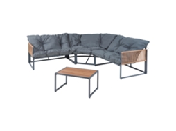 Conjunto De Mobiliário De Jardim Karg Mesa Sofá Cinzento Escuro / Rotim Casa.pro
