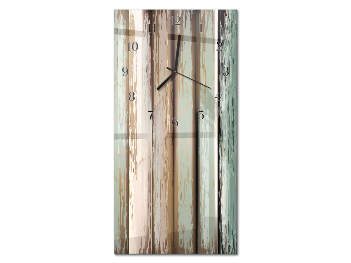 Relógio De Parede De Vidro Verde Espelharte (30x60 Cm)