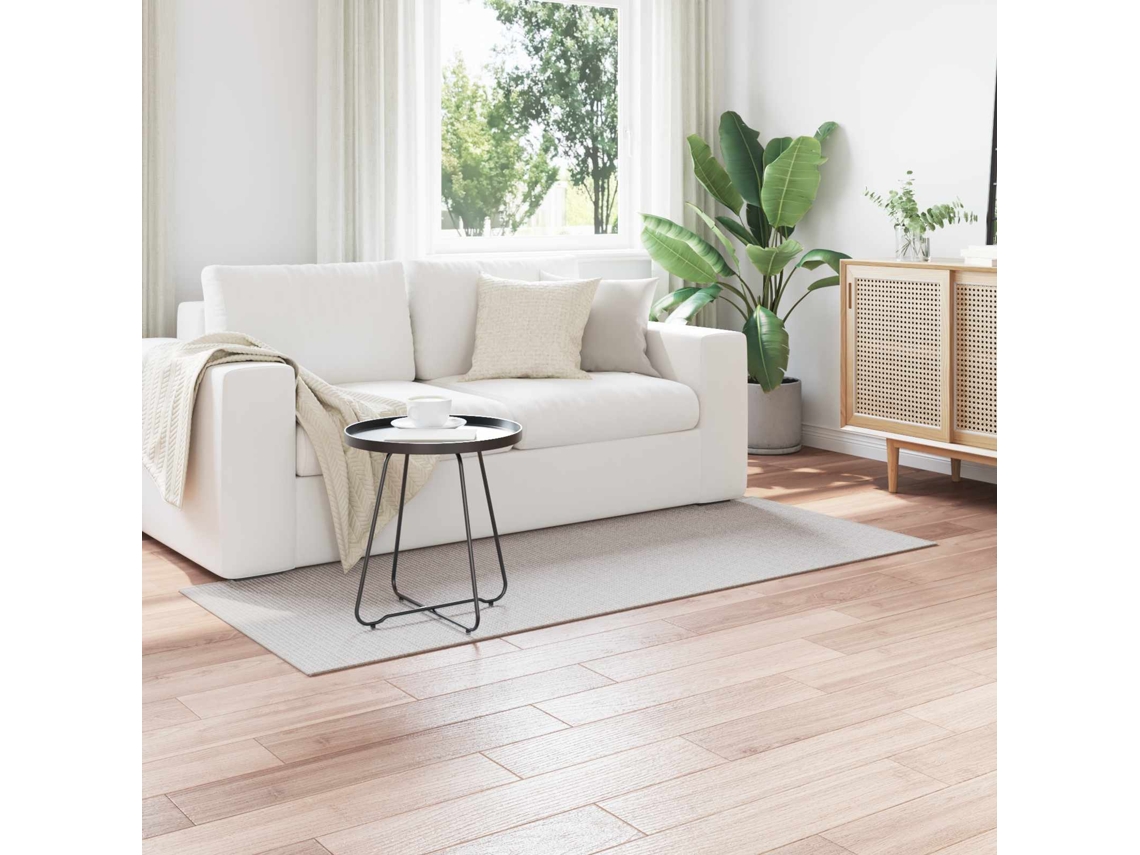 Vidaxl Tapete Interno Lugo Creme E Cinza 80 X 150 Cm Poliéster