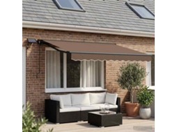 Vidaxl Estrutura De Toldo Manual Com Leds 3 X 2,5 M